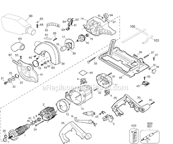 Page A Diagram and Parts List for HD3000 Type 1 Black and Decker Circular Saw